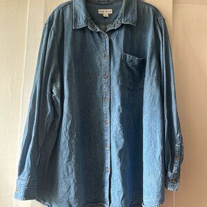 Ava and Viv button down denim shirt 3x